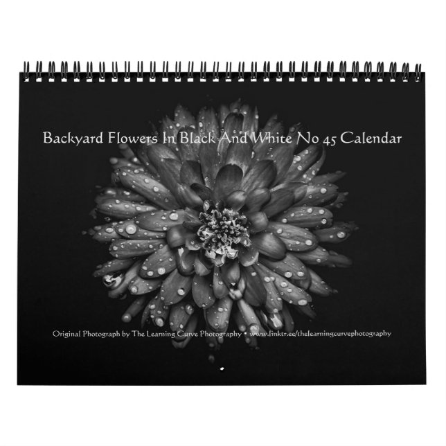 Calendário Backyard Flowers In Black And White No 45 (Capa)