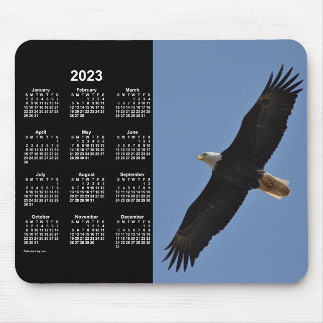 Calendário Bald Eagle Neon 2023 por Janz Mouse Pad (Frente)