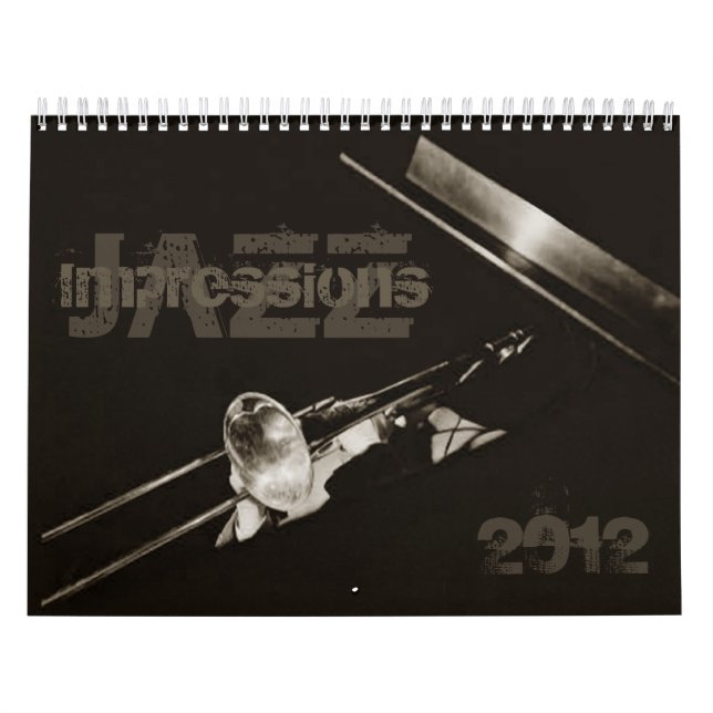 Calendário Banda de jazz da música dos músicos das impressões (Capa)