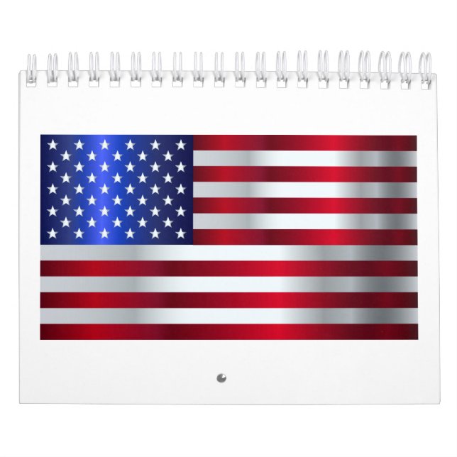 Calendário Bandeira de Estrelas e Stripes Americanas (Capa)