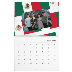 Calendário Bandeira Mexicana Adicionar Sua Foto 2026