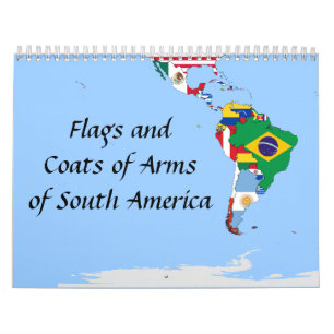 Calendário bandeiras da américa do sul