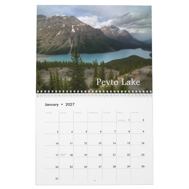 Calendário Banff National Park Canadá (Jan 2027)