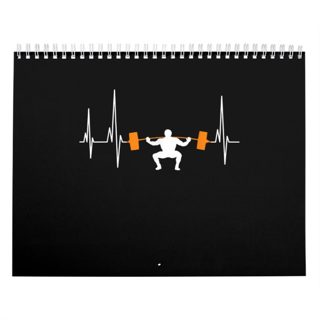 Calendário Barbell Weighthing Heartbeat Bodybuilding (Capa)