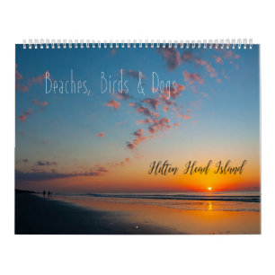 Calendário Beachs, pássaros & cães em Hilton Head Island