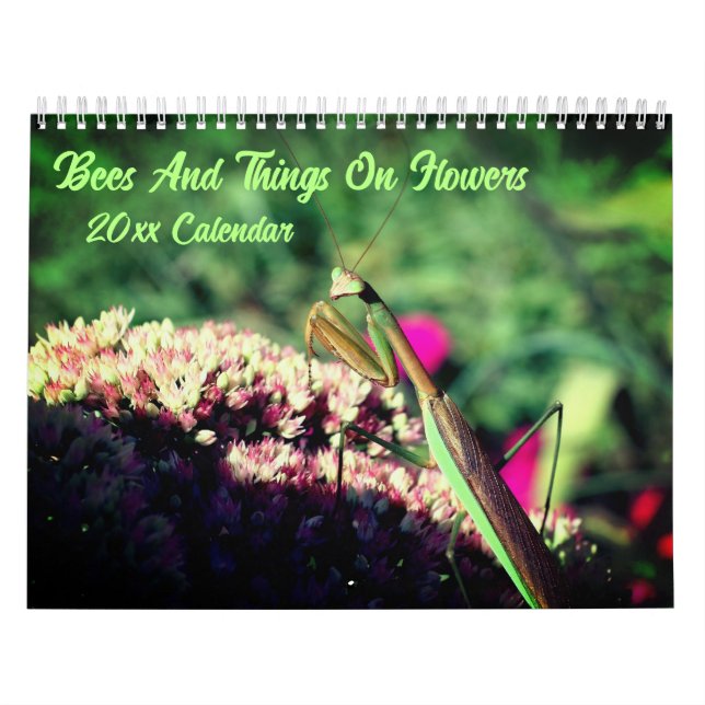 Calendário Bees And Insects On Flowers Nature  (Capa)
