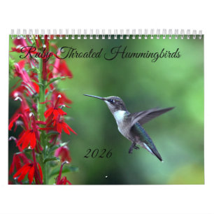 Calendário Beija-flor-de-pescoço-vermelho 2026