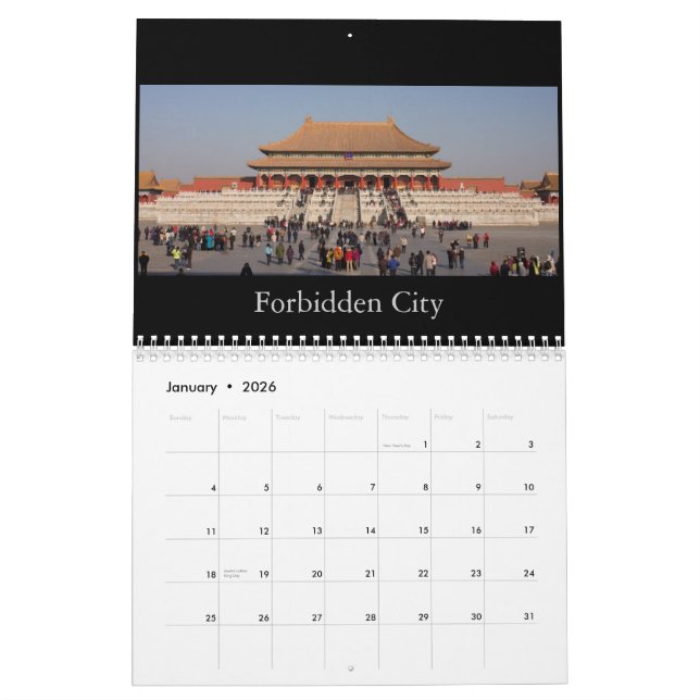 CALENDÁRIO BEIJING CHINA (Jan 2026)