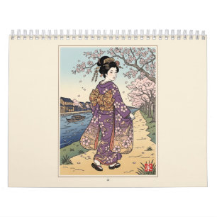 Calendário Belezas do Kimono Estações do Antigo Japão