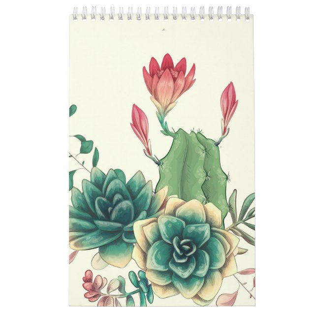 Calendário Belo Cacto Com Flor (Capa)