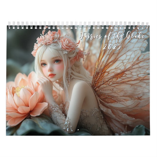 Calendário Belo Porcelain Fairies Glass Elegante (Capa)
