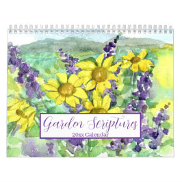 Calendário Bible Garden Scriptures Watercolor Flower Fruit 