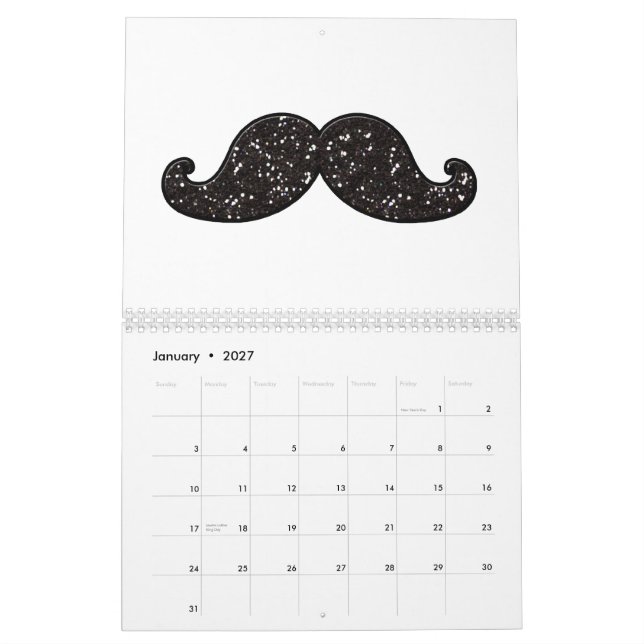 CALENDÁRIO BIGODE DO BRILHO DO PRETO DO DIVERTIMENTO (Jan 2027)