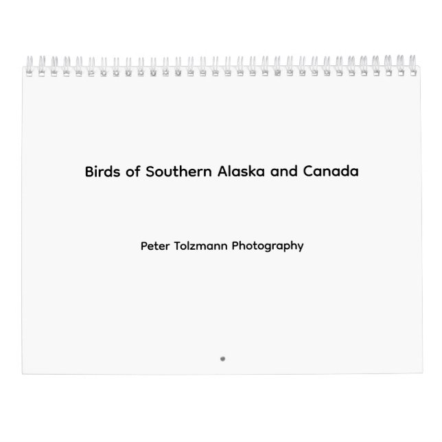 Calendário Birds of Southern Alaska and Canada calendar (Verso)