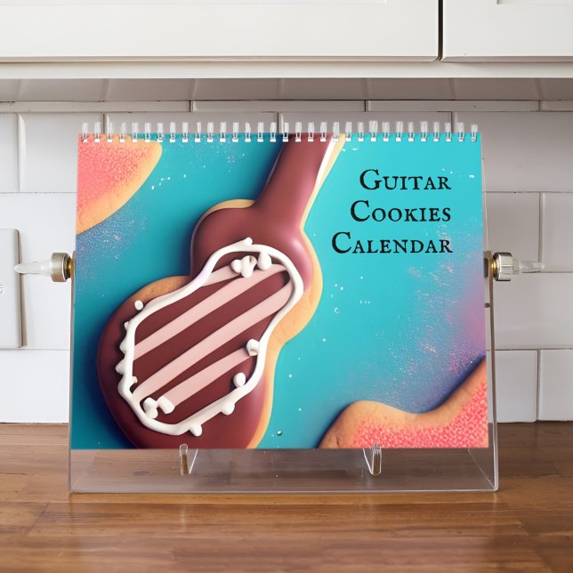 Calendário Biscoitos de violão 2026 para fãs exclusivos de mú (A sweet, unique calendar blending guitars and cookies for music and baking fans!)