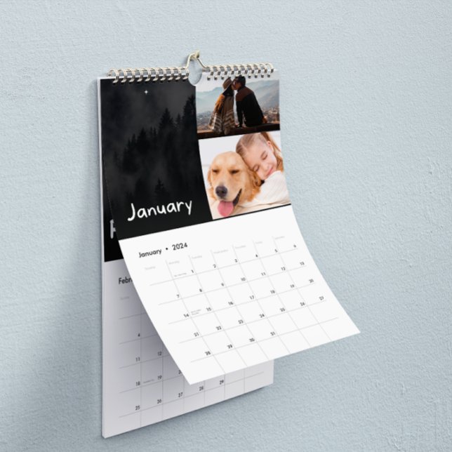 Calendário Black And White Modern 2 Foto 2024 (Black And White Modern 2 Photo 2024 Calendar)