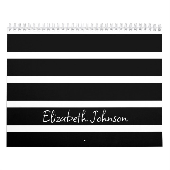 Calendário Black and White Strike Moderno Personalizado (Capa)
