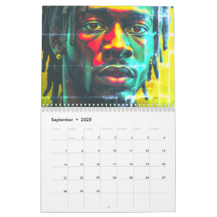 Calendário Black Bruh Green com Envy Africa African Man Locks