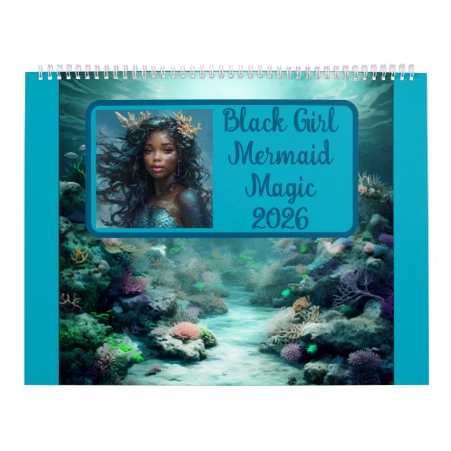 Calendário Black Girl Mermaid Magic 2026 (Capa)