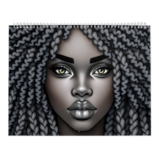 Calendário Black Queen Melanin Afrocentric Sista Dreads Locs