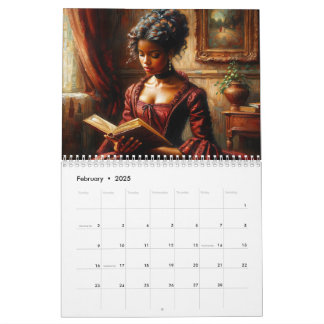 Calendário Black Women Reading Books Art