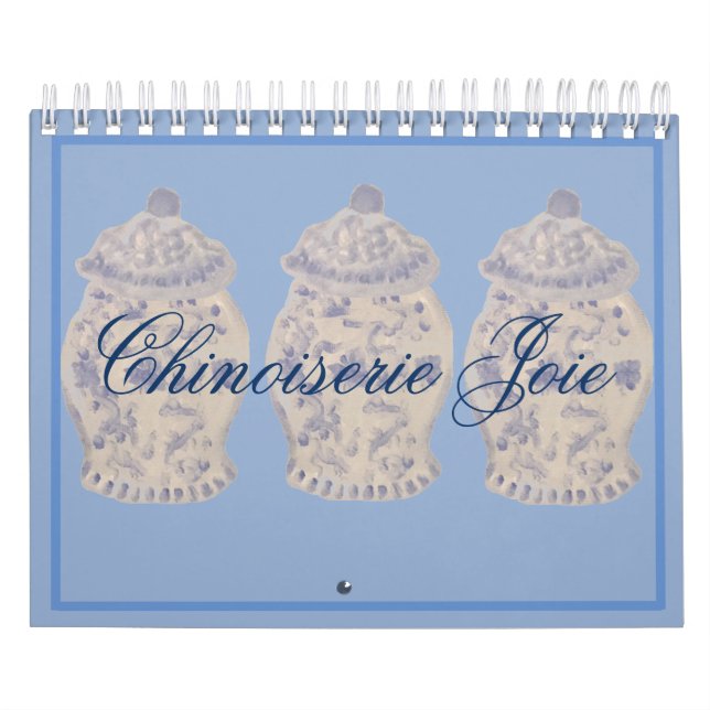 Calendário Blue Chinoiserie pintada à mão Ginger Jar Jars Cal (Capa)