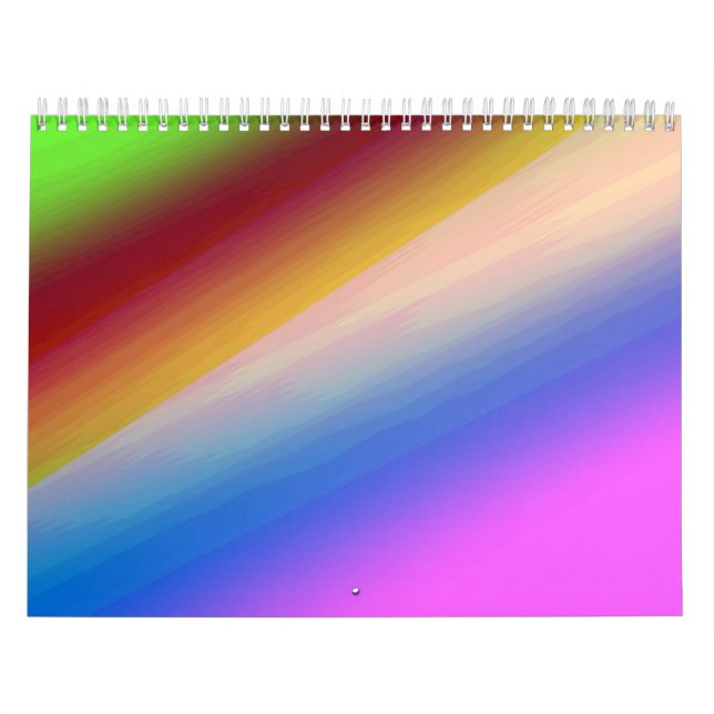 Calendário Blue green rainbow abstract texture pattern art  t (Capa)