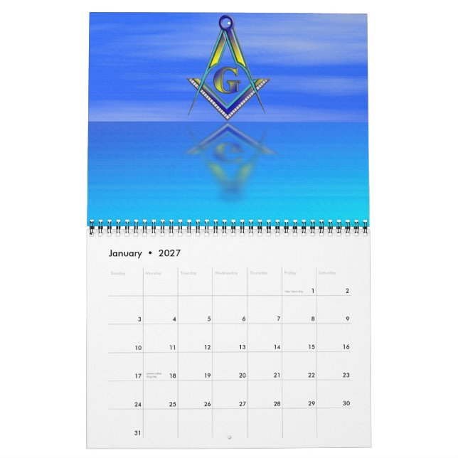Calendário BLUE LODGE (Jan 2027)