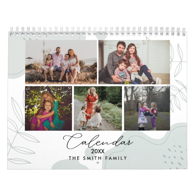 Calendário Boho Floral Family Memories Foto Keepsaoket (Capa)