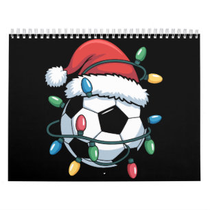 Calendário Bola de Futebol do Papai Noel Esportes Natal Jogad