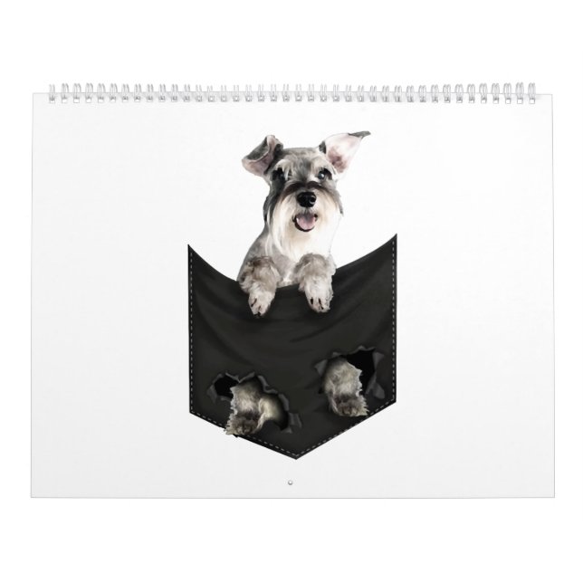 Calendário Bolso clássico de Médio de bolso Schnauzer (Capa)