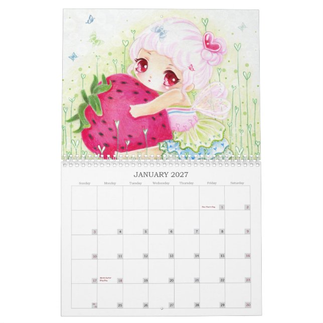 Calendário bonito 2013 das meninas do anime (Jan 2027)