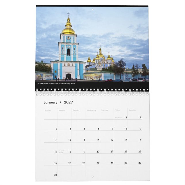 Calendário bonito de Ucrânia 2014 (Jan 2027)