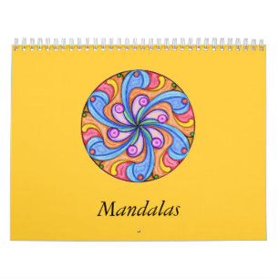 Calendário bonito do livro para colorir da mandala