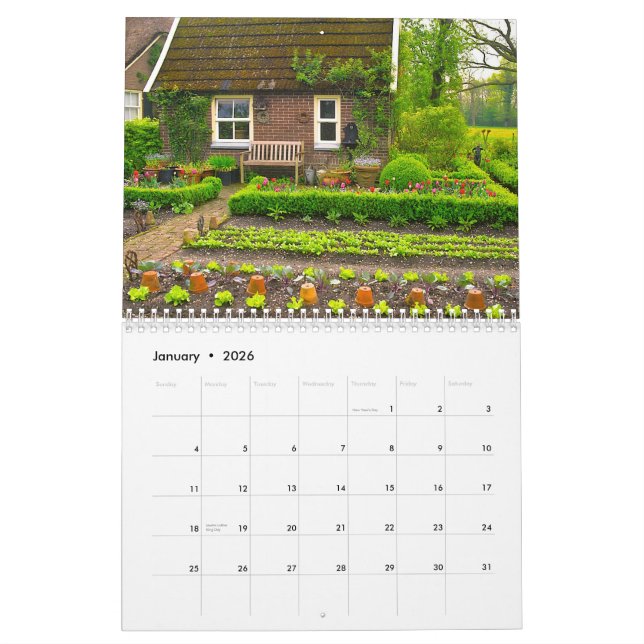 Calendário bonito dos jardins 2013 (Jan 2026)