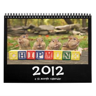 Calendário bonito louco dos Chipmunks 2012