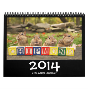 Calendário bonito louco dos Chipmunks 2014