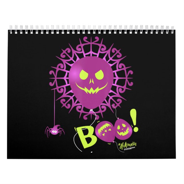 Calendário Boo Ghost Bats Spider Halloween (Capa)