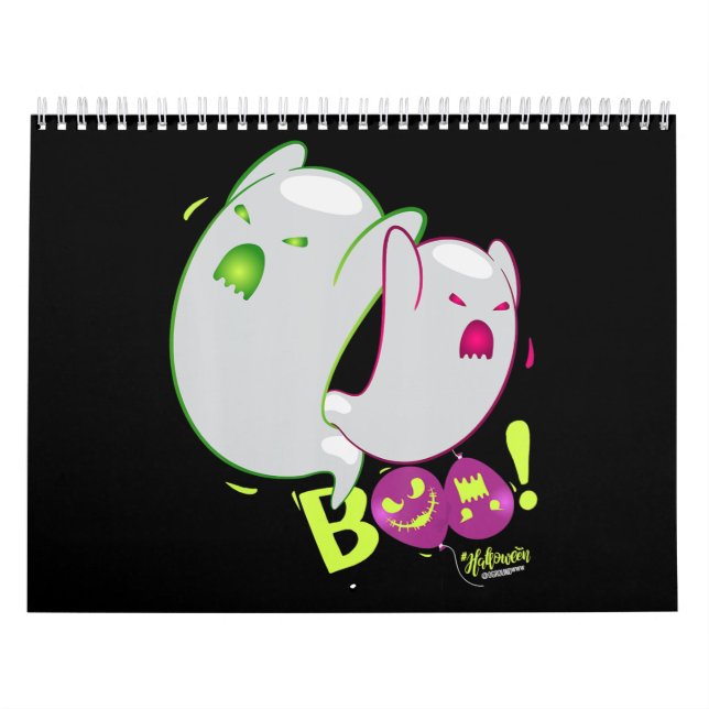 Calendário Boo Ghost Bats Spider Halloween (Capa)