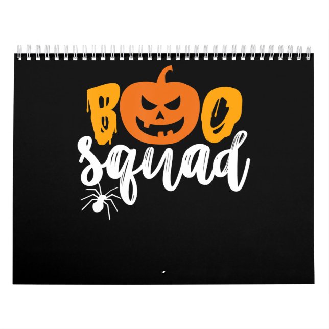 Calendário Boo Squad - Engraçado Pumpkin Spider Halloween (Capa)
