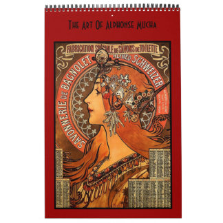 Calendário Book Vintage Alphonse Mucha 14 Images Famosa Art
