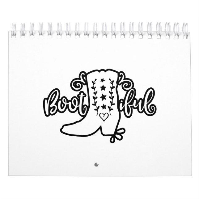 Calendário Boot Iful Cowgirl Sayings (Capa)