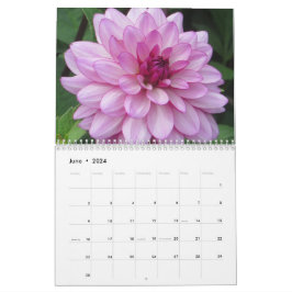 Calendário Botânico de Dahlias Colorida Elegante