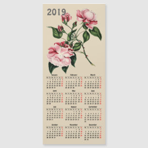 calendário botânico do impressão 2019 do vintage