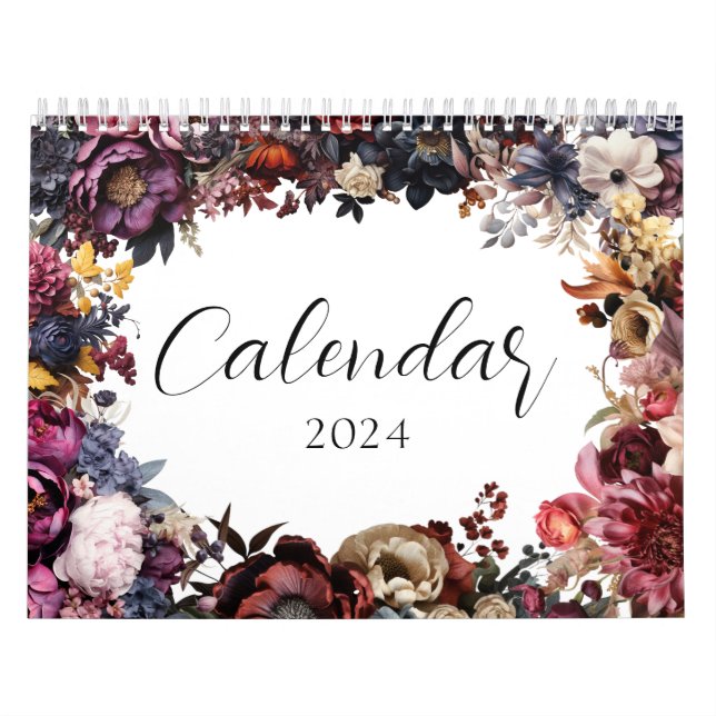 Calendário Botânico Floral Elegante (Capa)