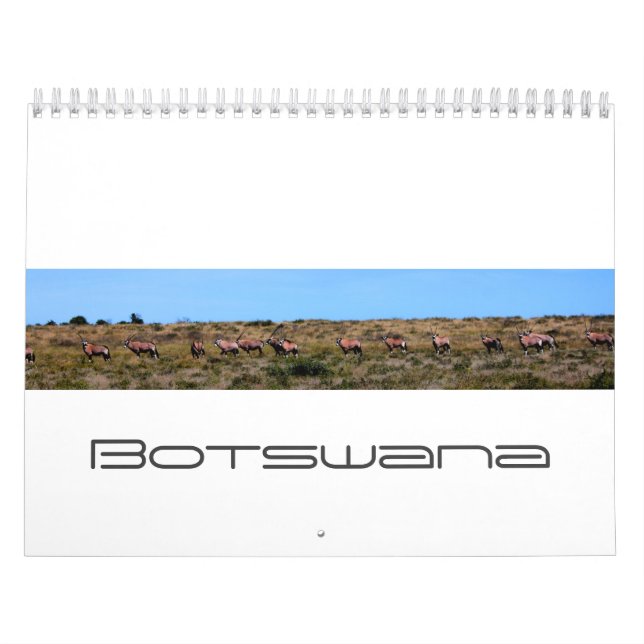 Calendário Botswana Nature Kubu Ilha Baobab Makgadikgadi (Capa)