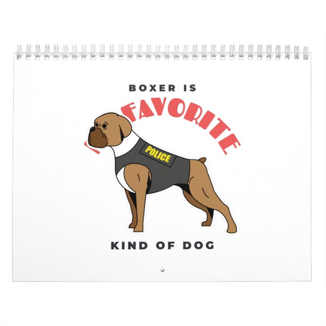 CALENDÁRIO BOXER É UM TIPO DE CACHORRO FAVORITO (Capa)
