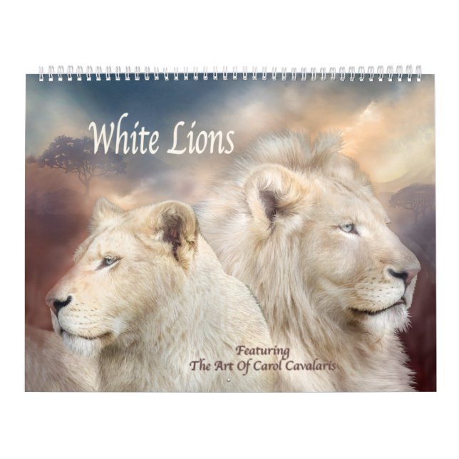 Calendário branco da arte dos leões (Capa)