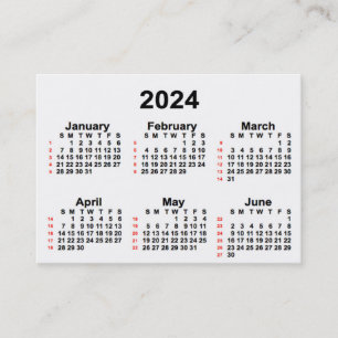 Calendário branco de 52 semanas 2024 por Cartões