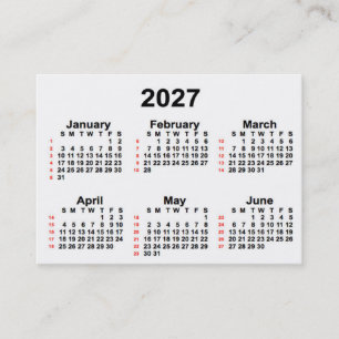 Calendário branco de 52 semanas 2027 por Cartões